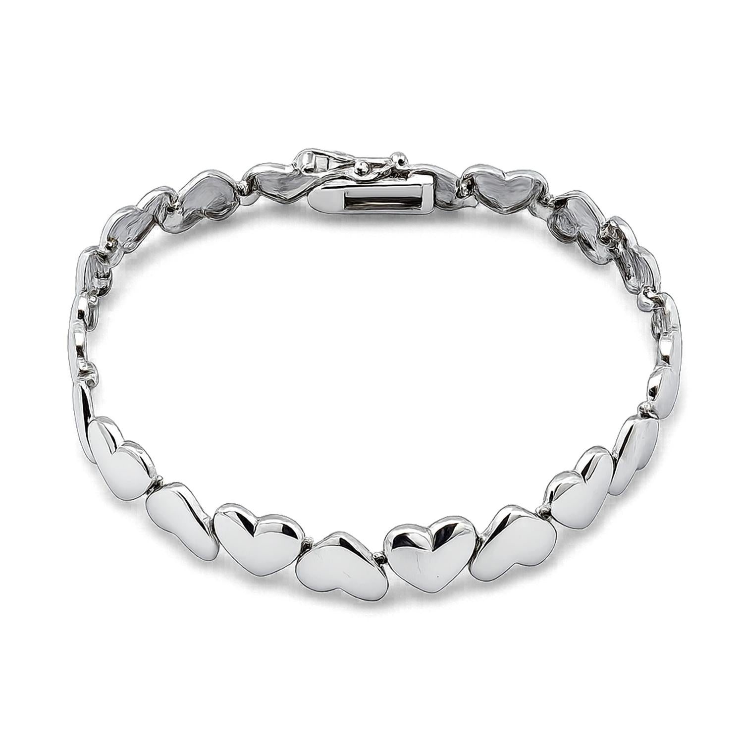 925 Sterling Silver Eternal Heart Bracelet 7 Inches For Women