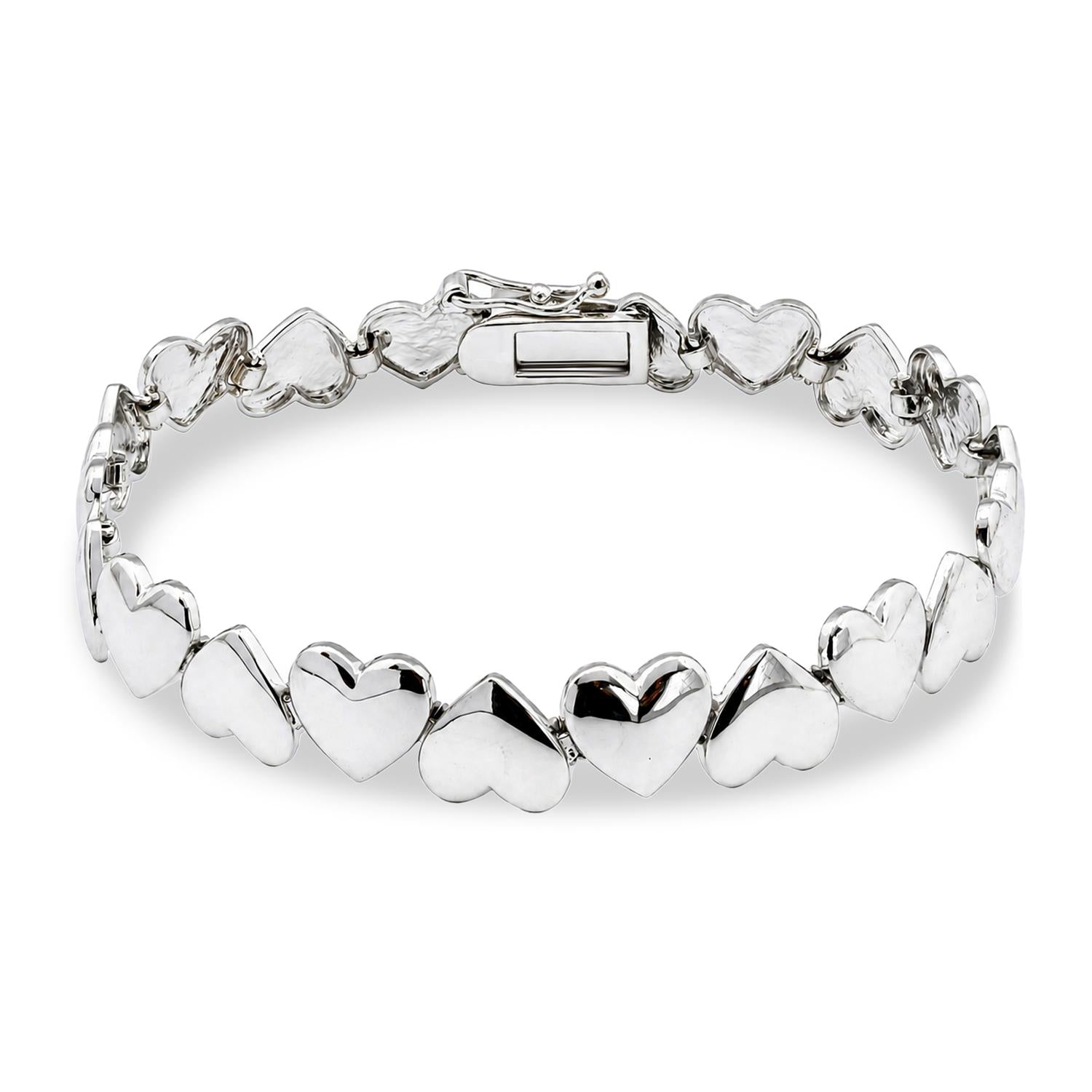 925 Sterling Silver Eternal Heart Bracelet 7 Inches For Women