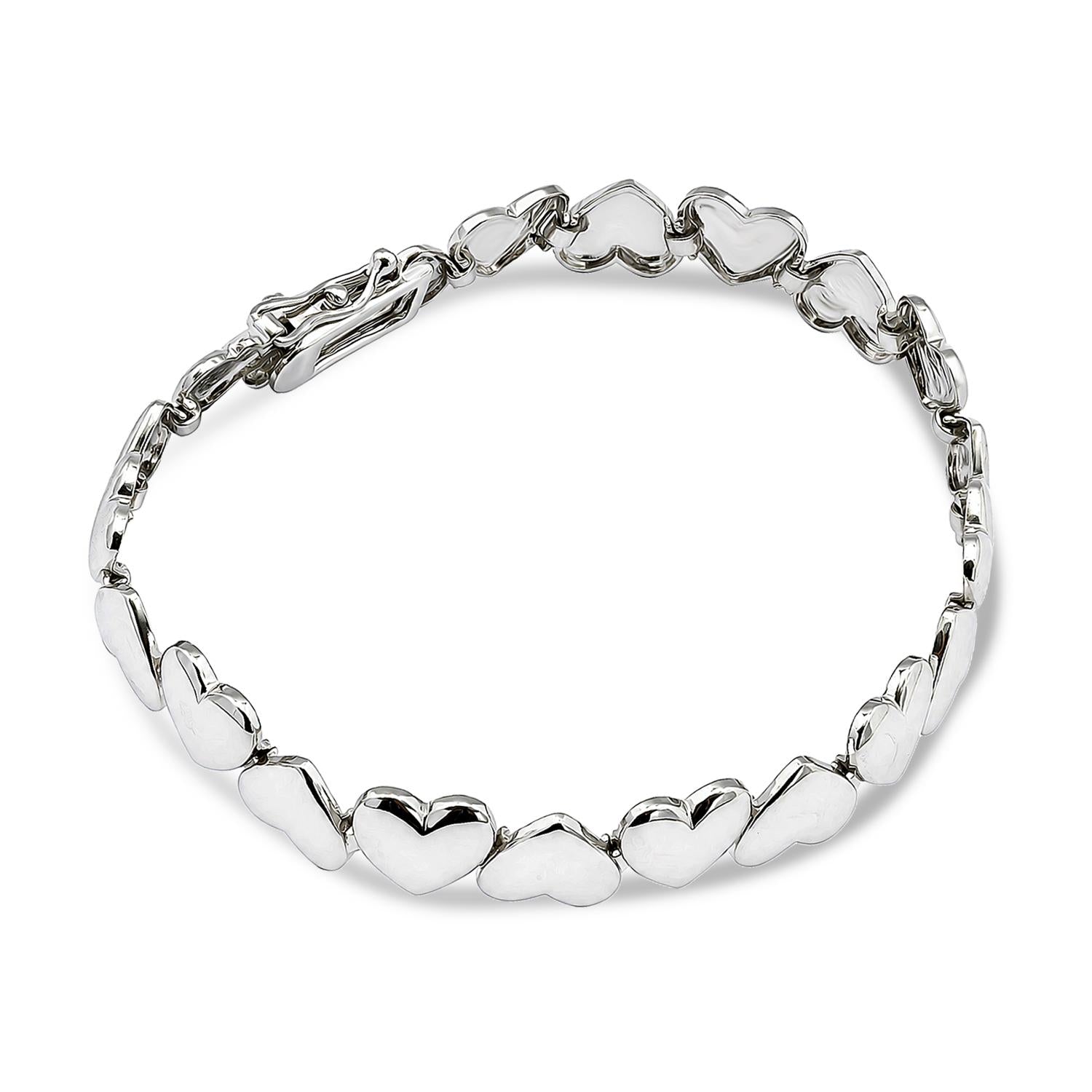 925 Sterling Silver Eternal Heart Bracelet 7 Inches For Women