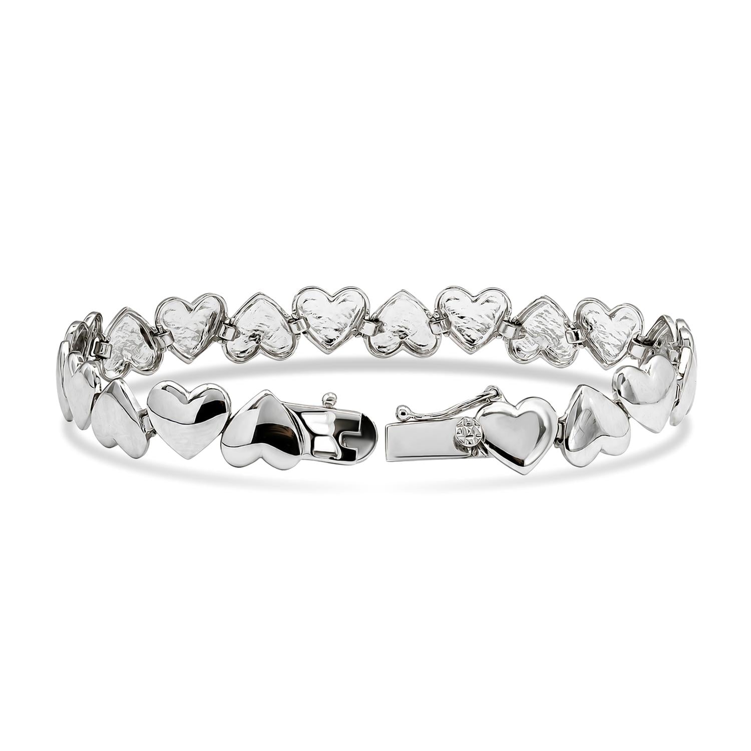 925 Sterling Silver Eternal Heart Bracelet 7 Inches For Women
