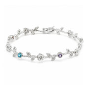 925 Sterling Silver Multi Color CZ Fairy Garden Bracelet For Women