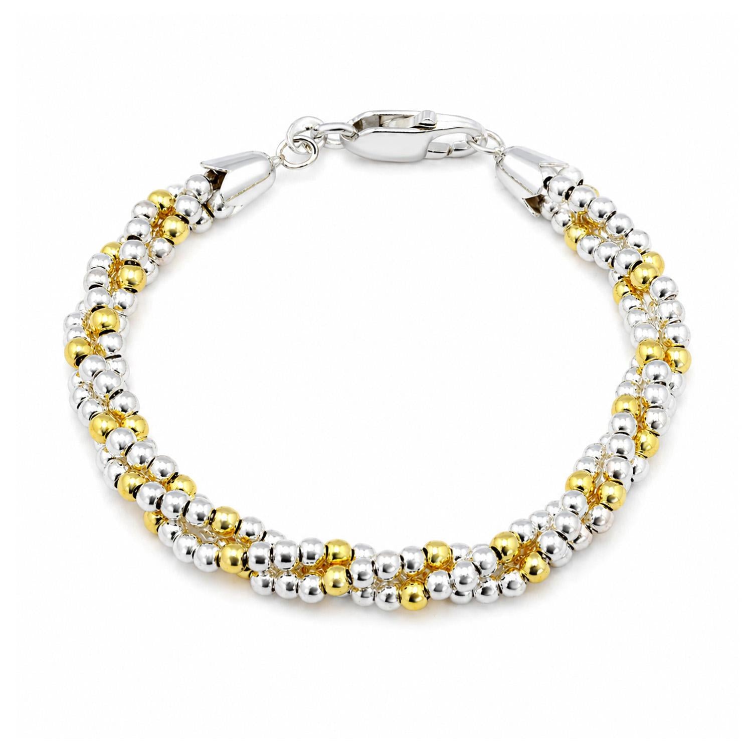 925 Sterling Silver 18K Gold Duo Luxe Bracelet For Women