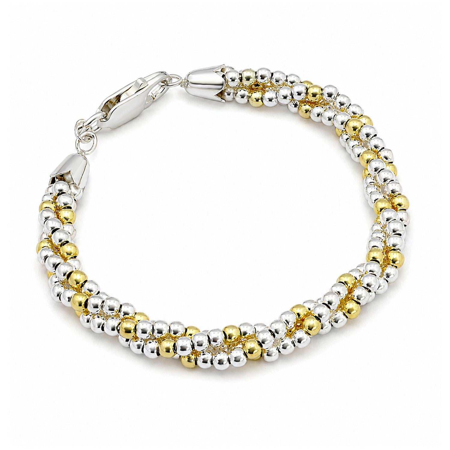 925 Sterling Silver 18K Gold Duo Luxe Bracelet For Women