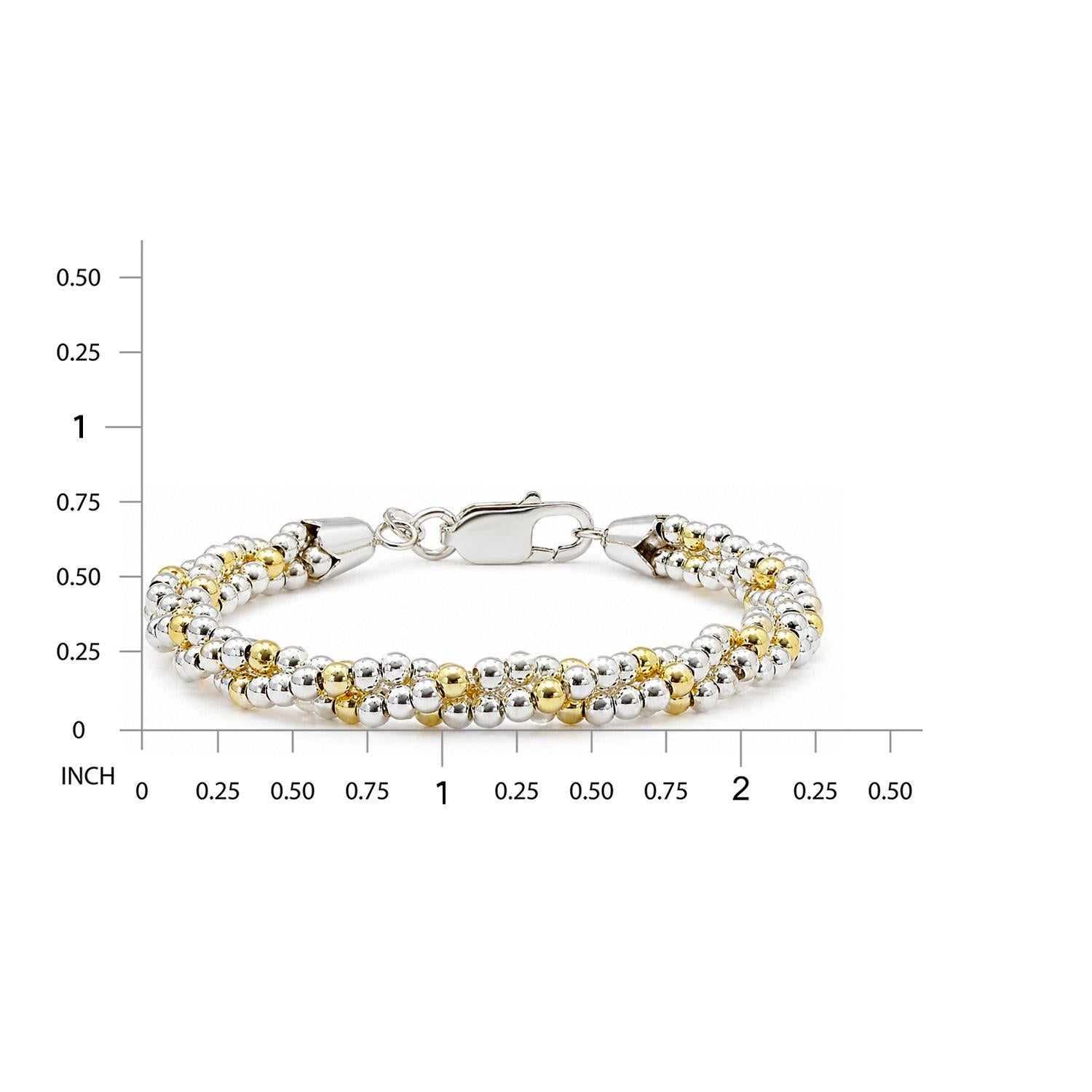 925 Sterling Silver 18K Gold Duo Luxe Bracelet For Women