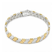 925 Sterling Silver 18K Gold Plated Double Eternal Bracelet For Women