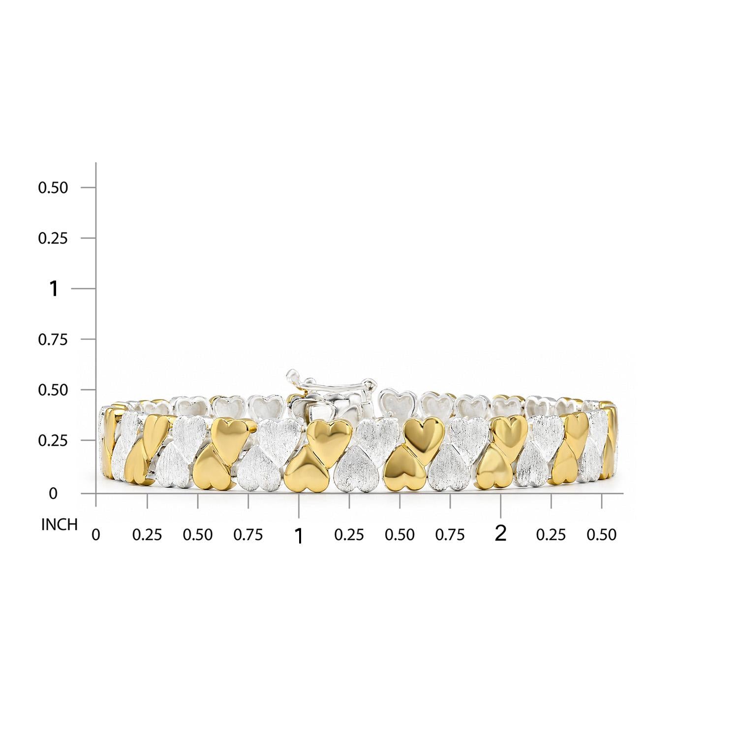 925 Sterling Silver 18K Gold Plated Double Eternal Bracelet For Women