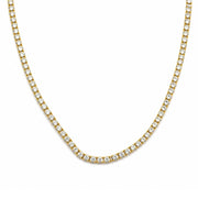 925 Sterling Silver White CZ – 18K Gold Plated Mini Tennis Necklace 18 Inches