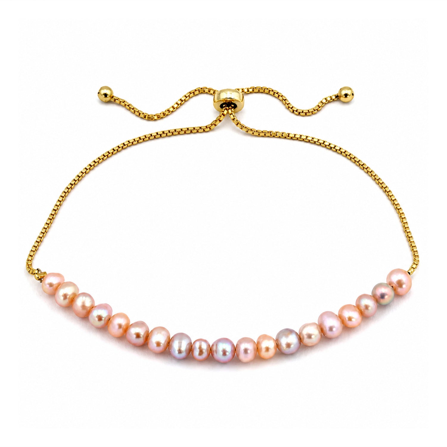 Blush Pearl Adjustable Bracelet 18K Gold Plated