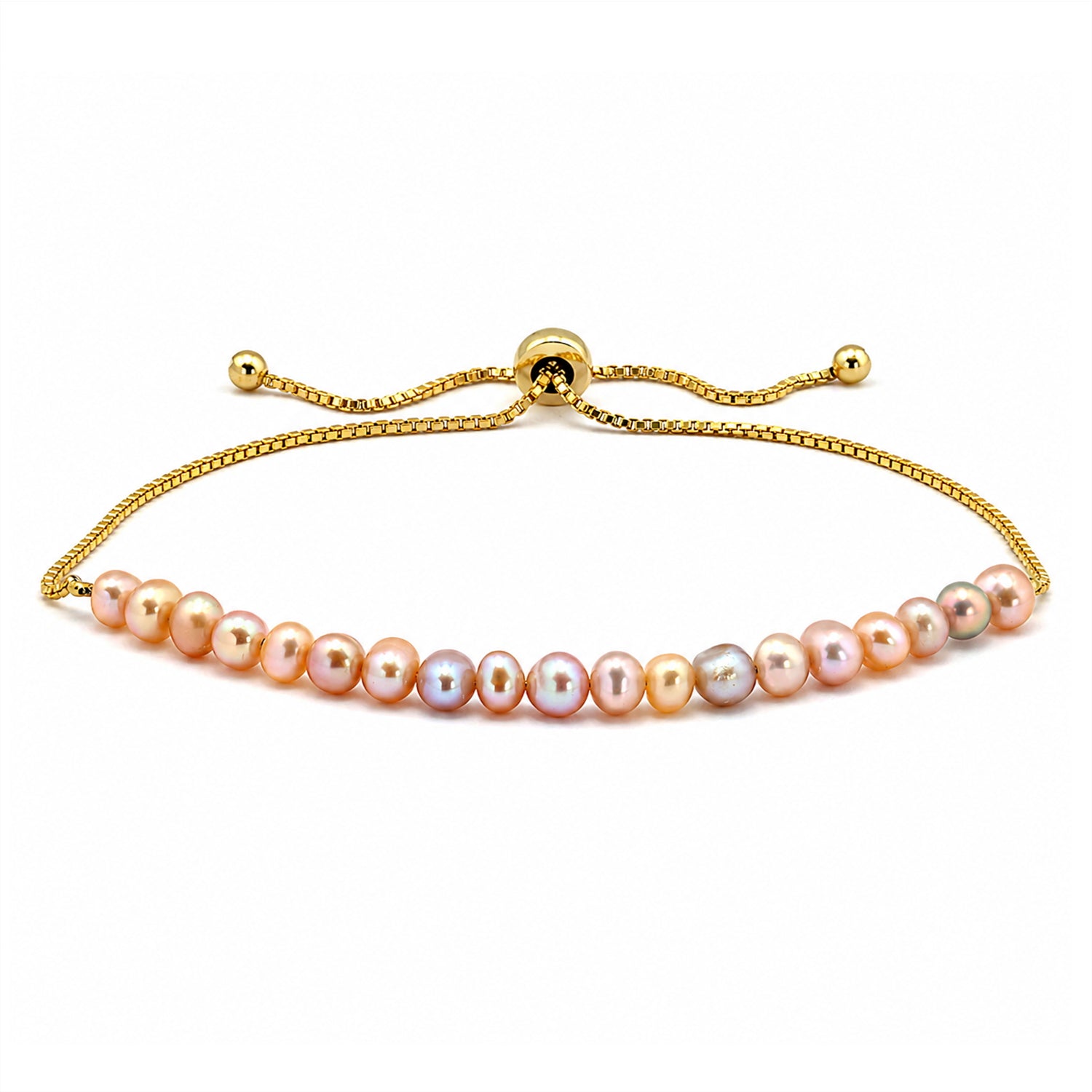 Blush Pearl Adjustable Bracelet 18K Gold Plated