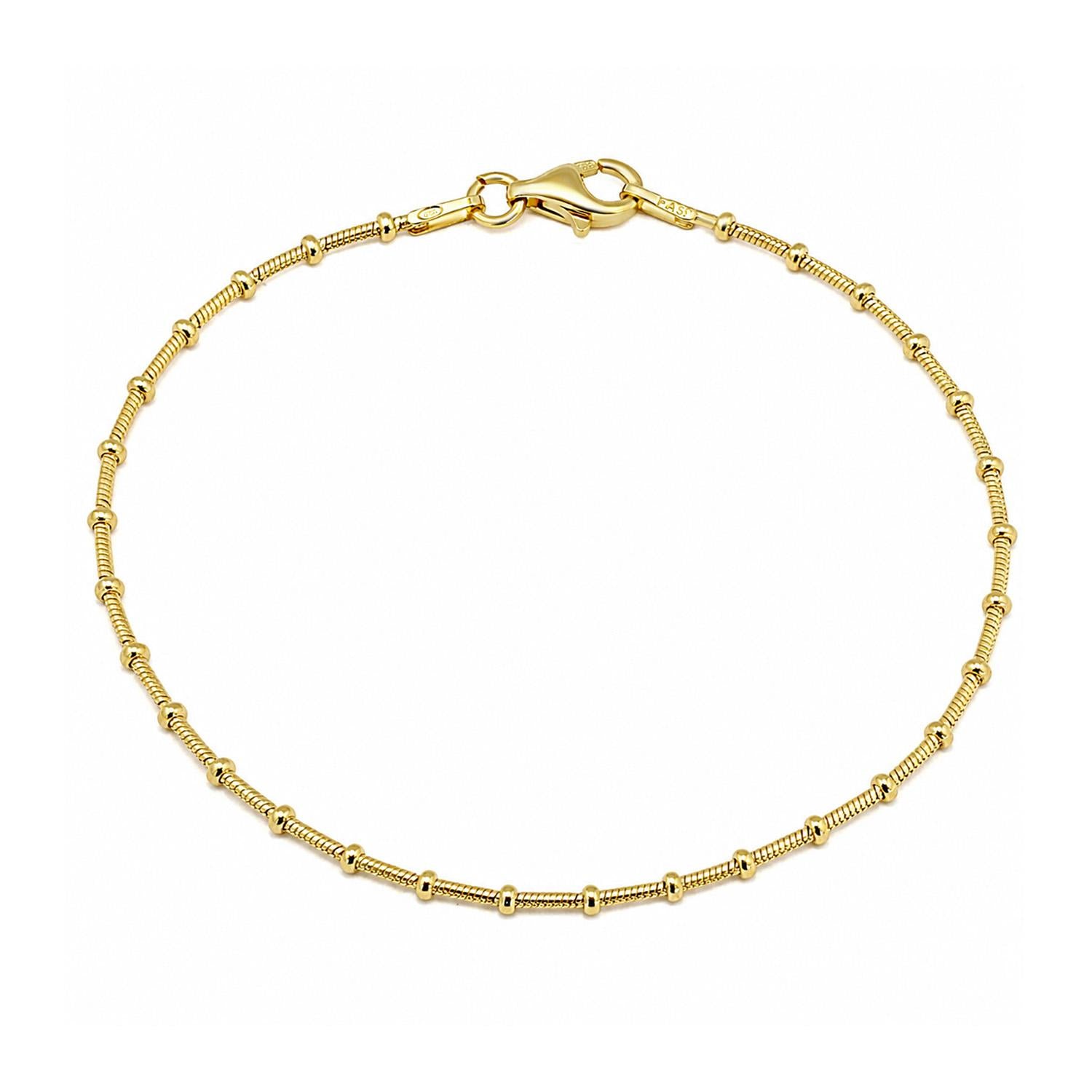 925 Sterling Silver 18K Gold Plated Gilded Bracelet For Women