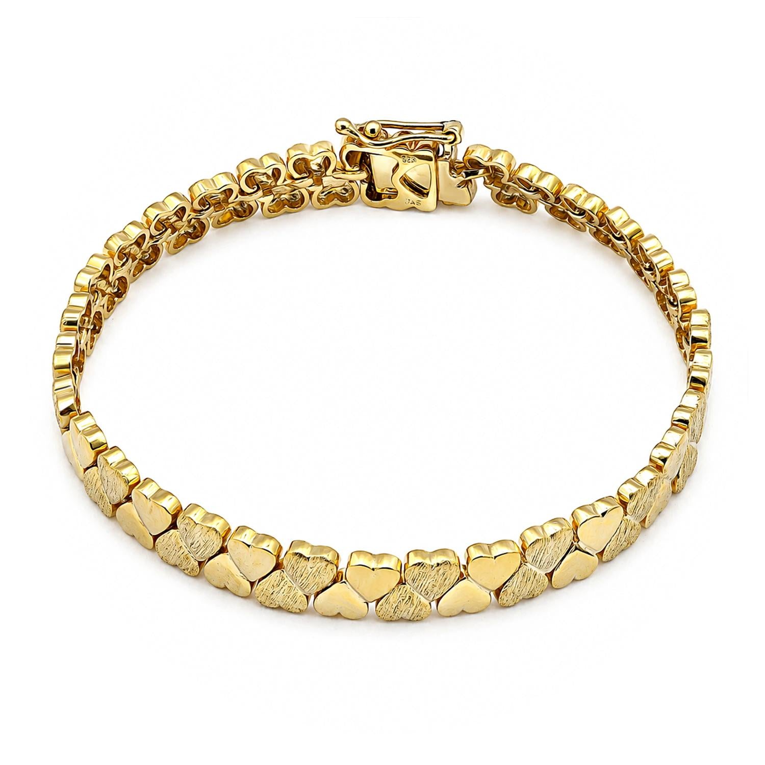 925 Sterling Silver 18K Gold Plated Double Eternal Bracelet For Women