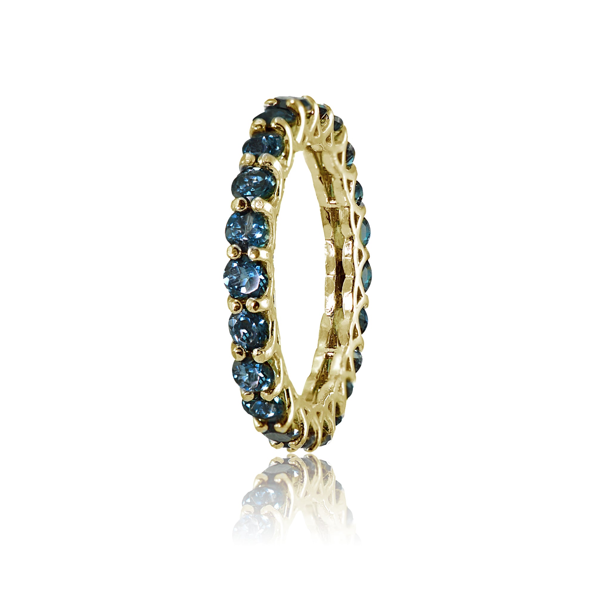 Classic infinity Ring London Blue Topaz 18K Gold Plated