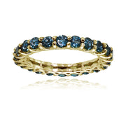 Classic infinity Ring London Blue Topaz 18K Gold Plated