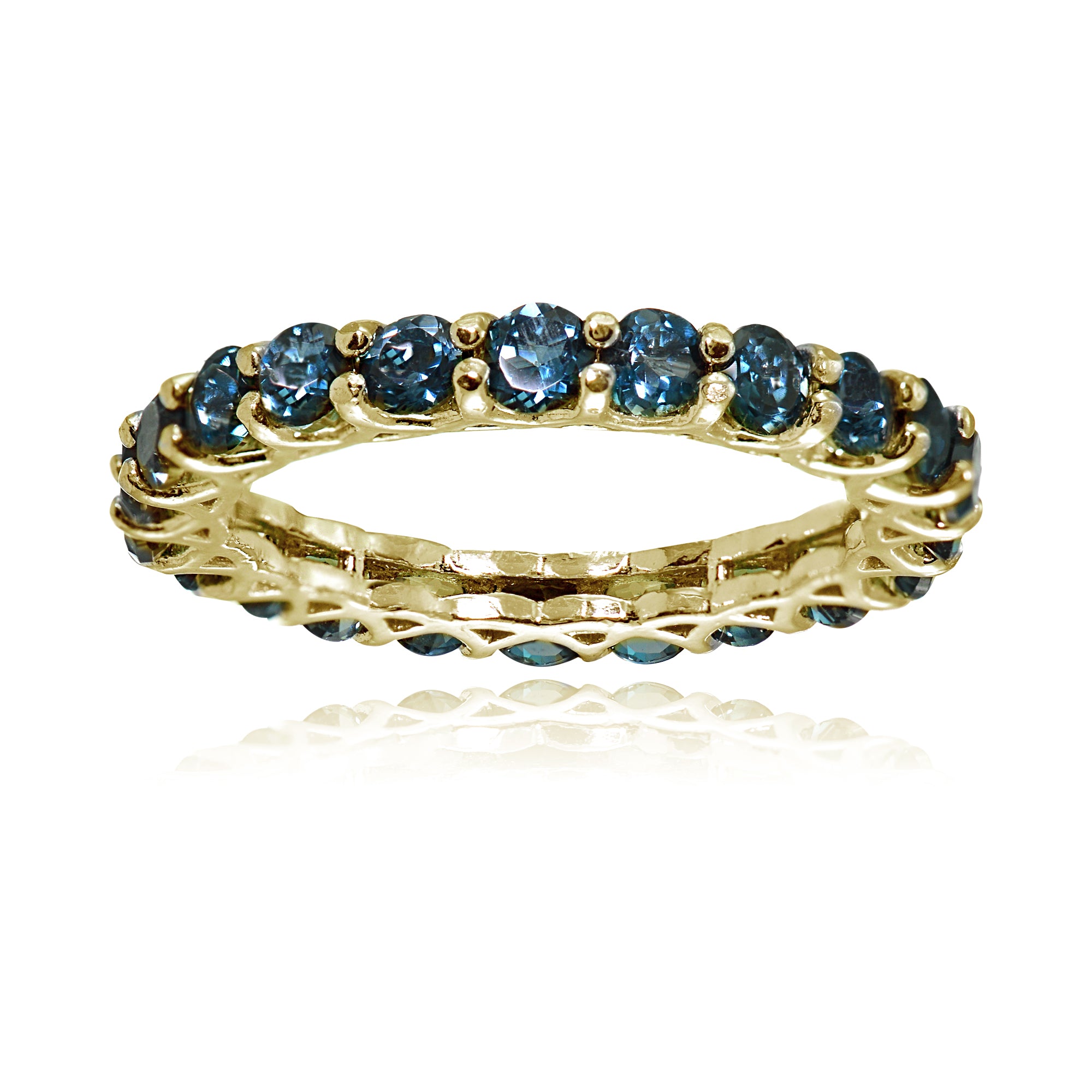 Classic infinity Ring London Blue Topaz 18K Gold Plated