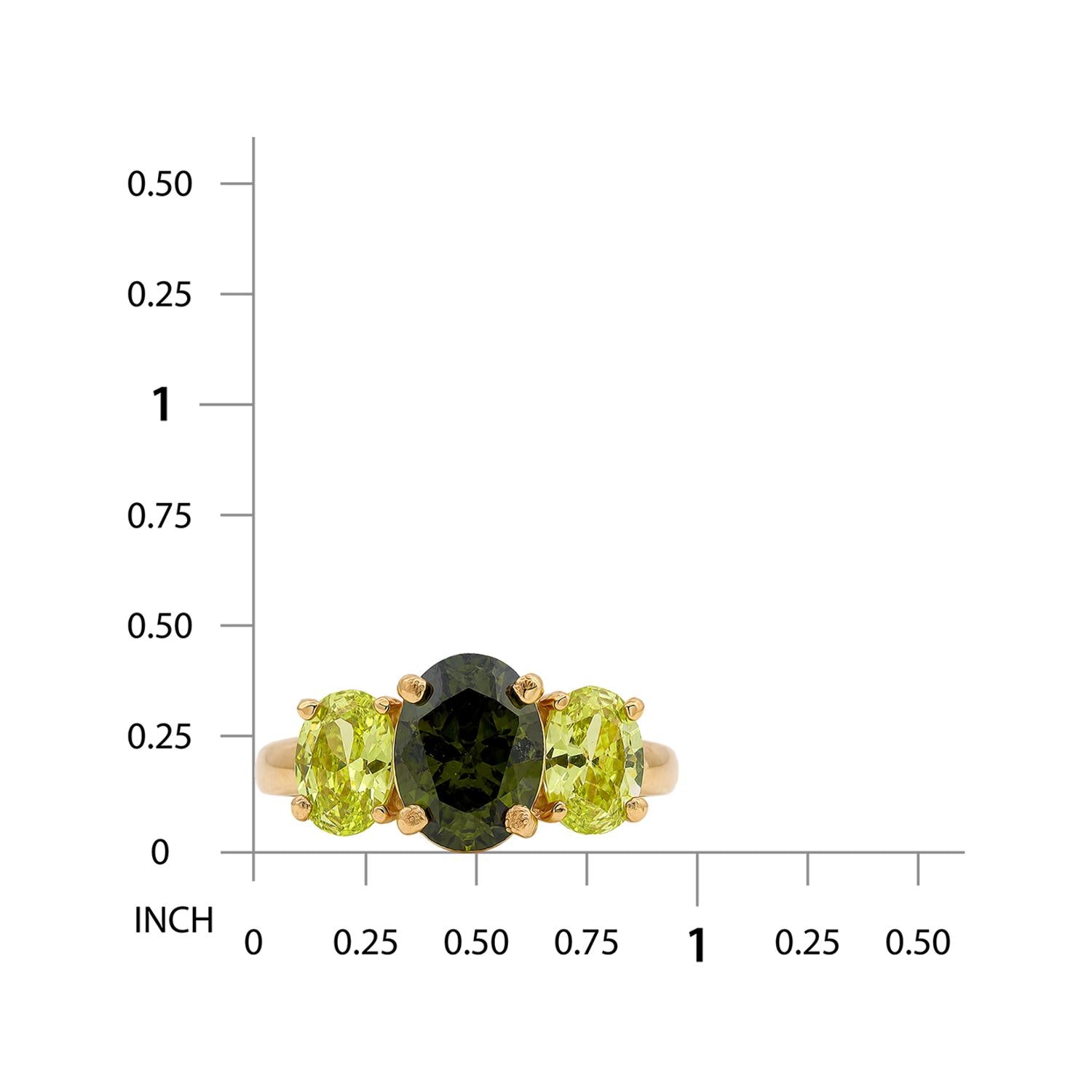 925 Sterling Silver Green CZ 18K Gold Plated Romance Ring For Women