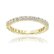 925 Sterling Silver 18K Gold Plated White CZ Mini Infinity Ring For Women