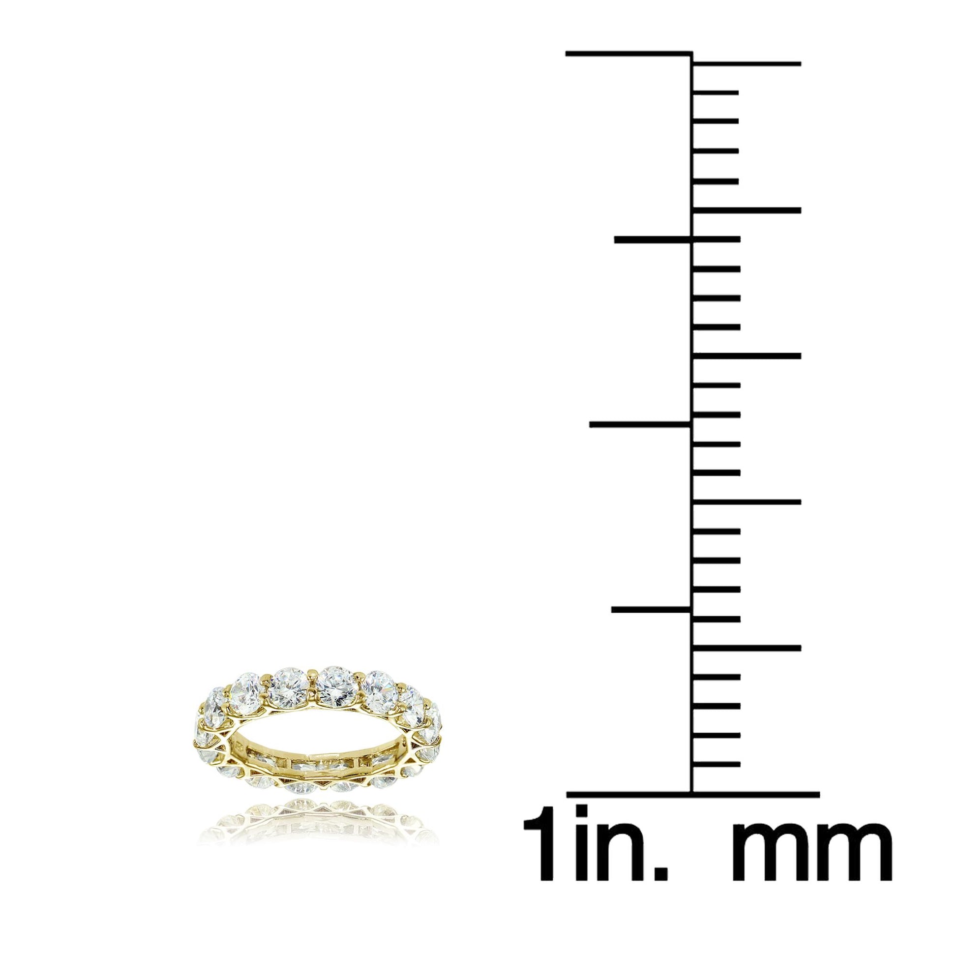 925 Sterling Silver 18K Gold Plated White CZ Lux Infinity Ring For Women