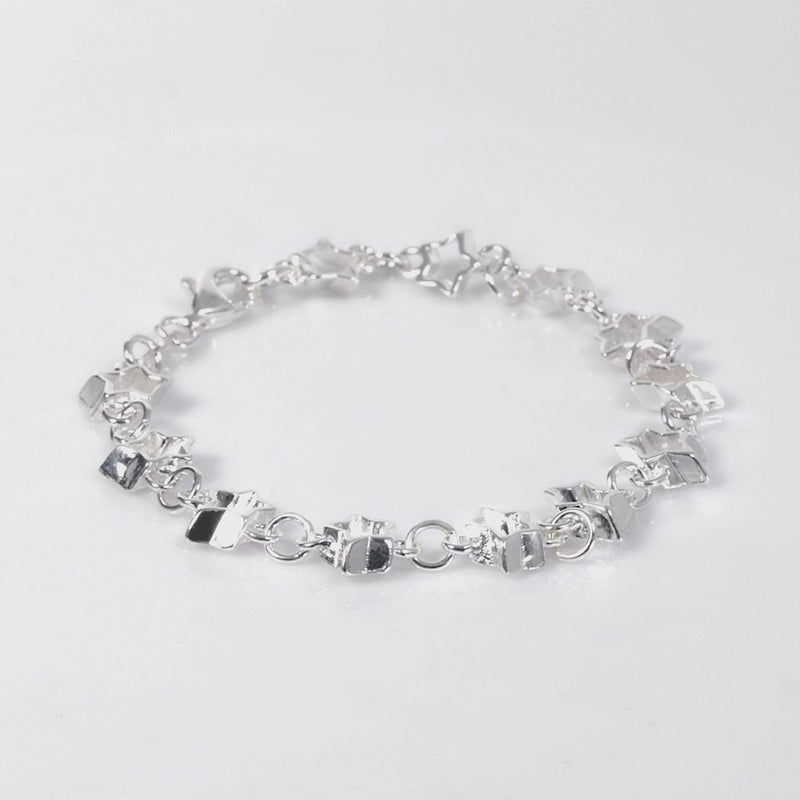 925 Sterling Silver Nova Star Bracelet 7.25 Inches For Women
