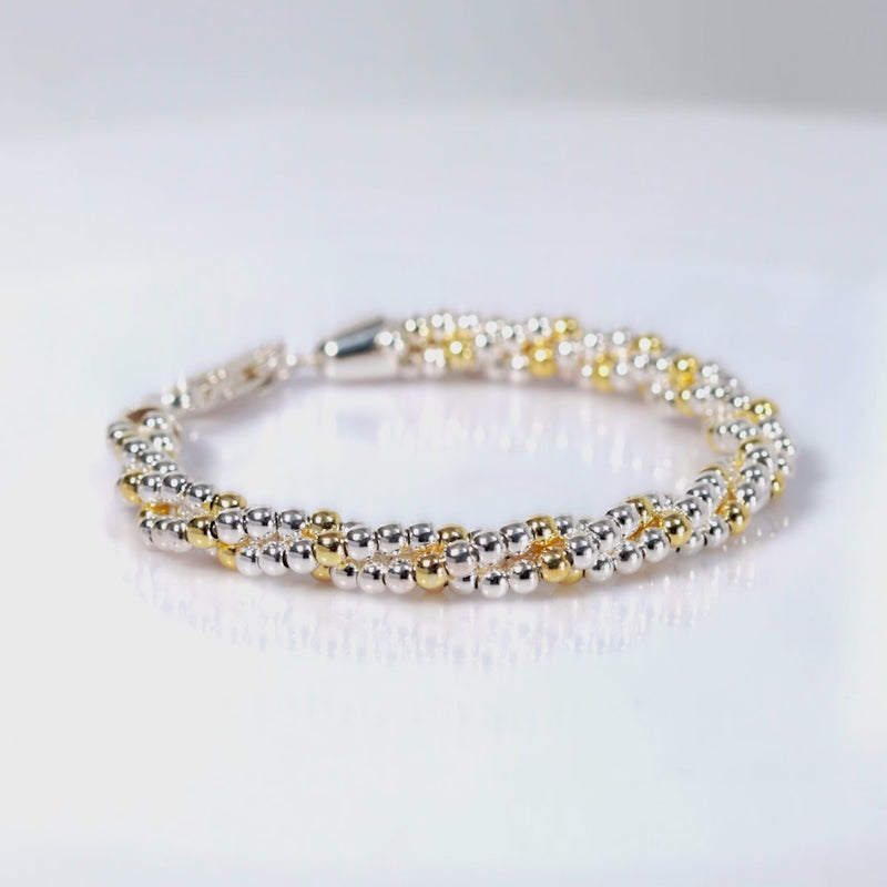 925 Sterling Silver 18K Gold Duo Luxe Bracelet For Women