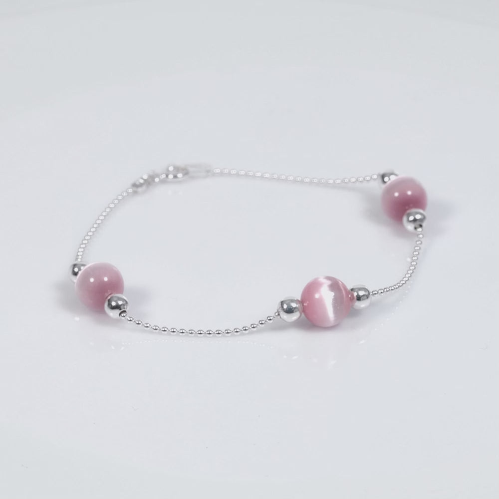 Load video: 925 Sterling Silver Sunset Blush Bracelet