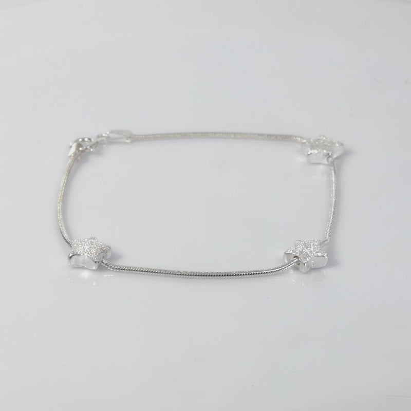 925 Sterling Silver Italian Starlight Bracelet 7 Inches For Women