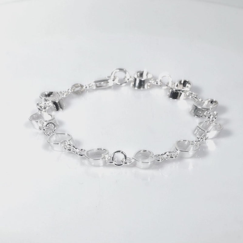 925 Sterling Silver Nova Heart Bracelet 7 Inches For Women