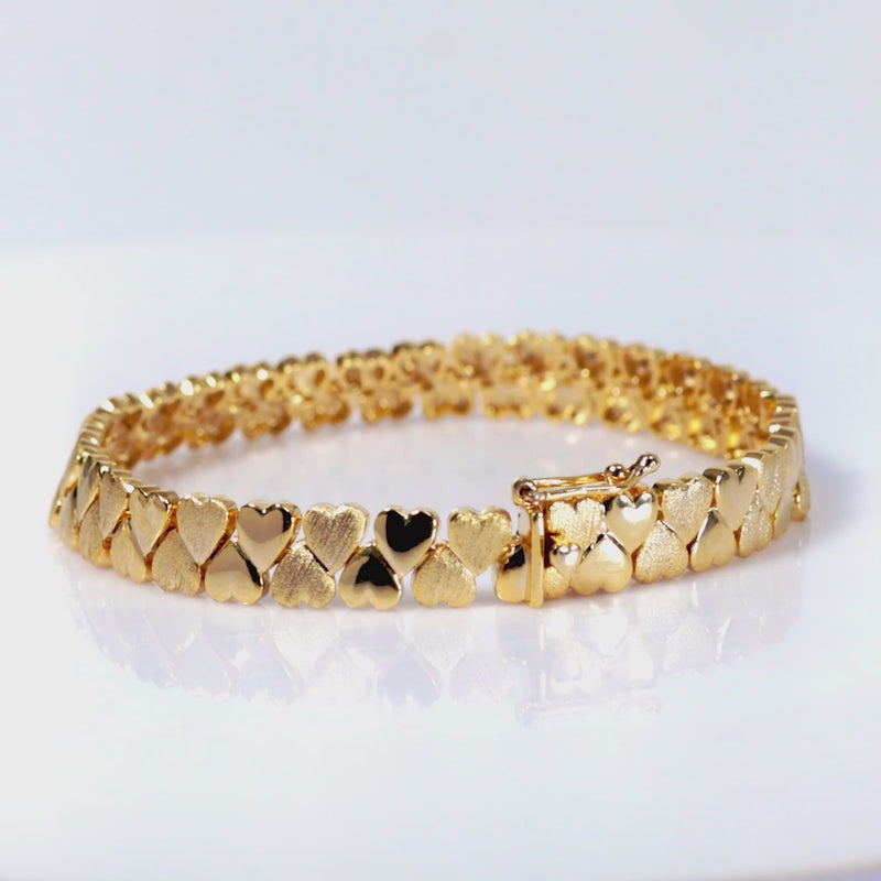 925 Sterling Silver 18K Gold Plated Double Eternal Bracelet For Women