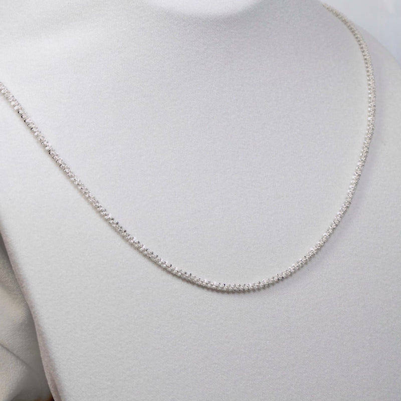 925 Sterling Silver Bare Chain Necklace 20 – 24 Inches for Women