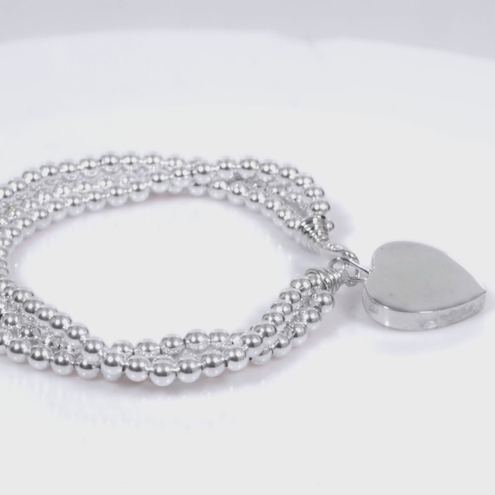 Load video: 925 Sterling Silver Amour Charm Bracelet 7 Inches For Women