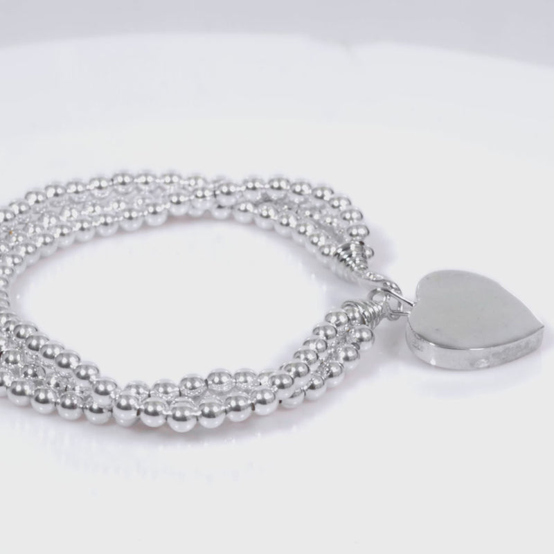 925 Sterling Silver Amour Charm Bracelet 7 Inches For Women