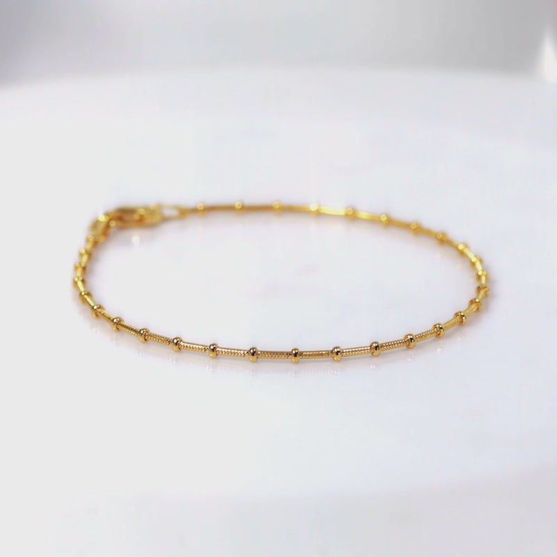 925 Sterling Silver 18K Gold Plated Gilded Bracelet For Women